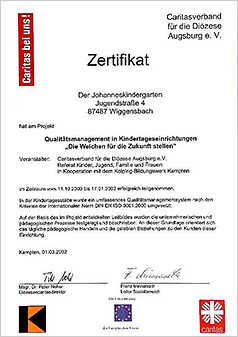 Zertifikat Qualitätsmanagement